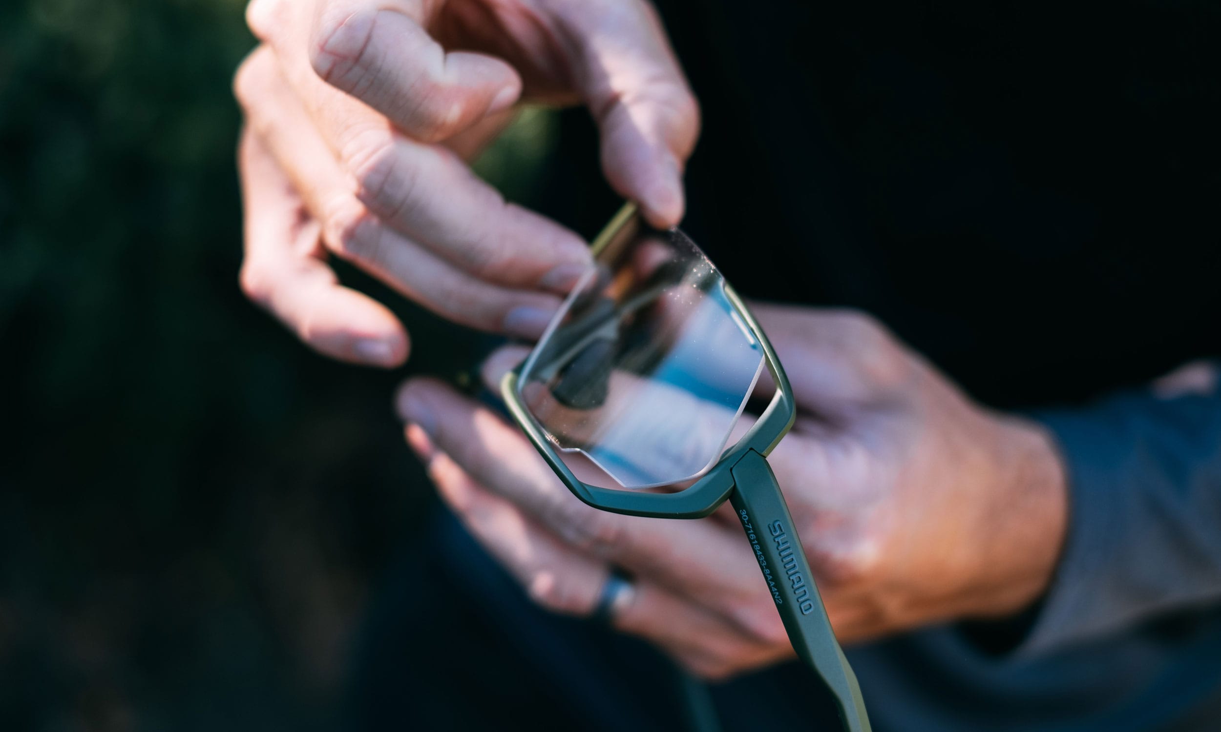 Shimano RideScape clear lens on shimano offroad technium glasses
