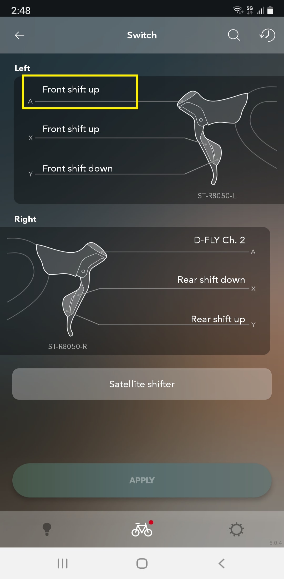 Tap a switch where you want to assign a D-FLY channel.