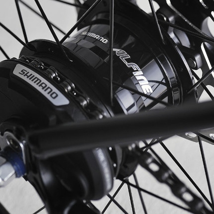 Shimano Alfine bicycle handlebar and brake lever close-up
