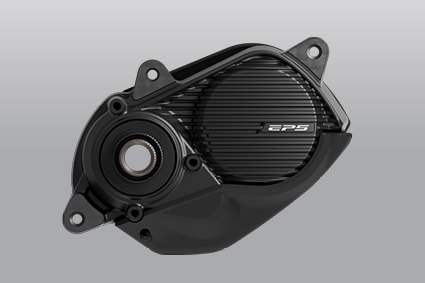EP8 bicycle motor black casing on grey background