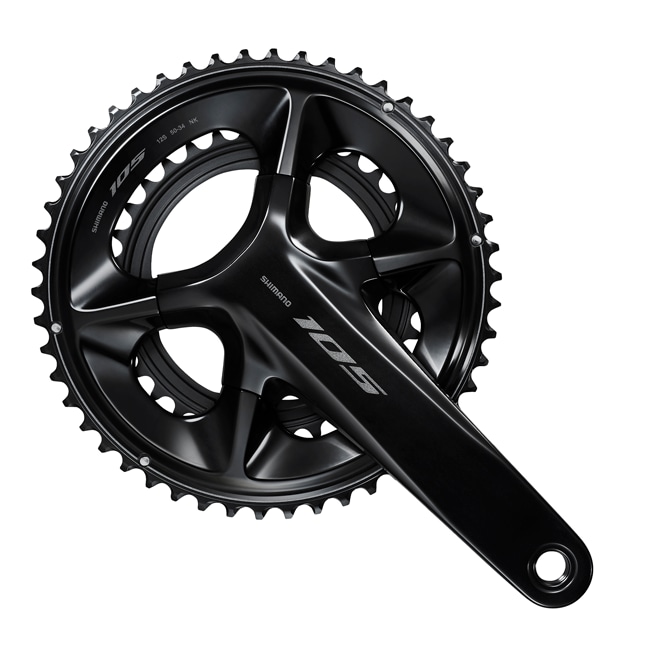 Shimano 105 sykkelkranksett og krankdrev i svart