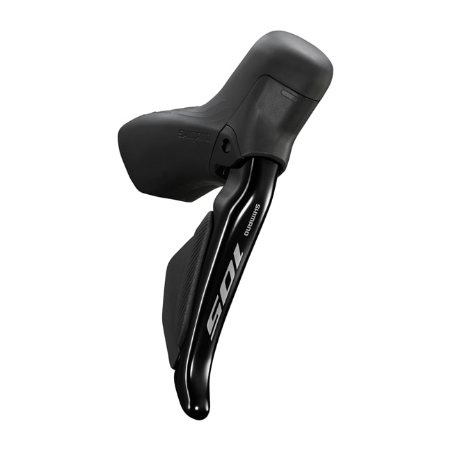 Shimano 105 sykkelgirhendel med design i svart og sølv