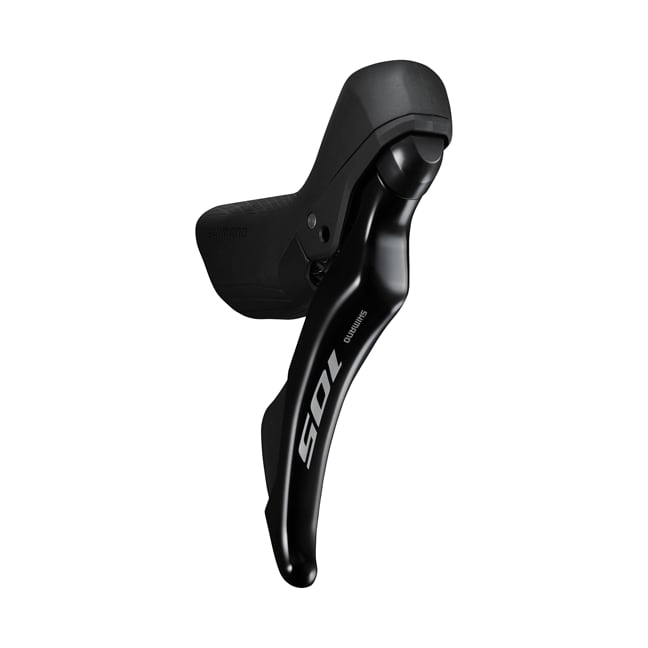 Shimano 105 sykkelgirhendel med design i svart og sølv