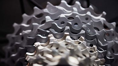 Close-up of a bicycle cassette gear mechanism