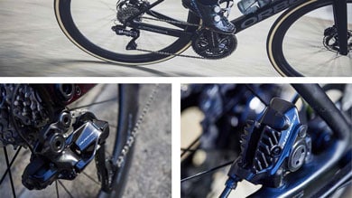 Gros plan d’un vélo Orbea avec des composants Dura-Ace.