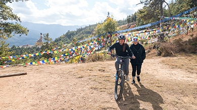 Mountain biking in Bhutan