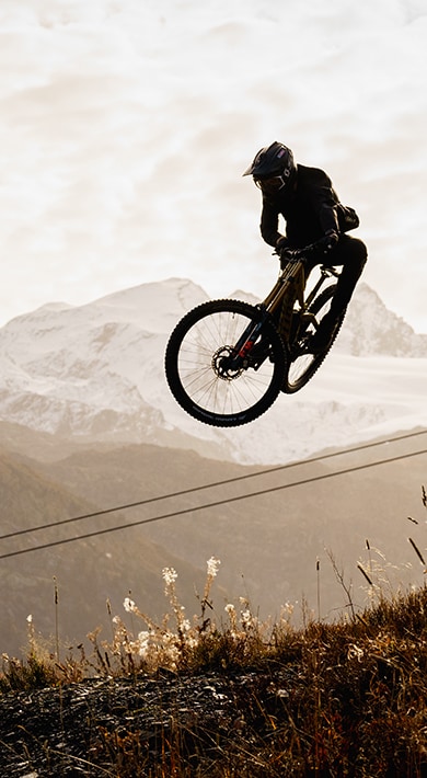À l'intérieur du Bike Park de La Thuile