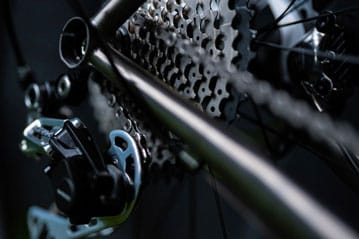 Close-up of a bicycle's gear and chain mechanism