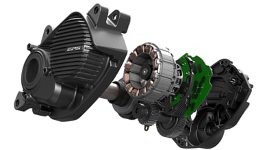 Exploded view of an EPS electrical motor showing internal components