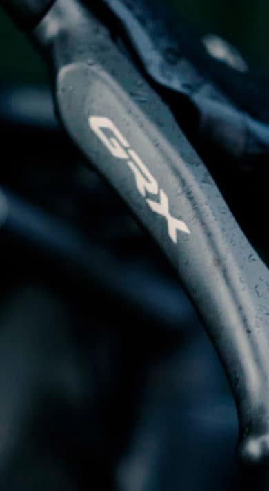 Close-up of GRX bicycle brake lever