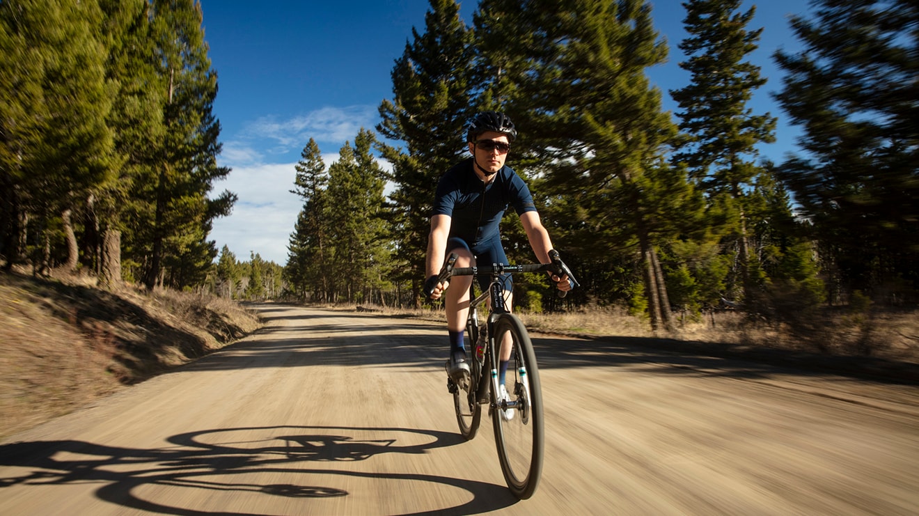 Kristen Legan and Parker Bloom Gravel Road biking in Kamloops, British Columbia