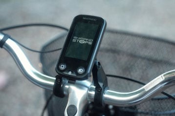 Shimano Steps bike computer mounted on handlebars