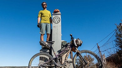 Kurt standing at the Trail marker in mexico