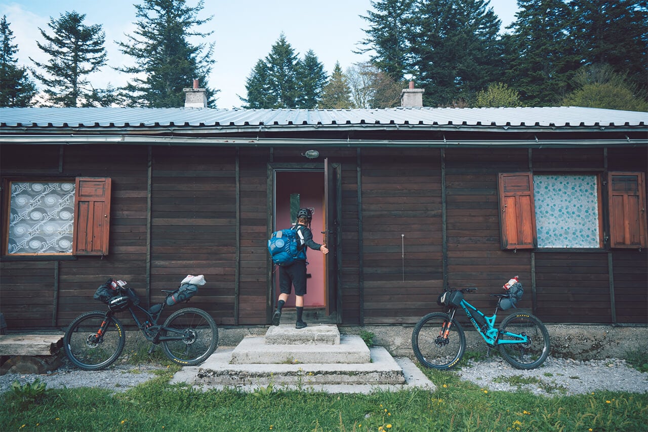 Bikepacking Staying in cabin