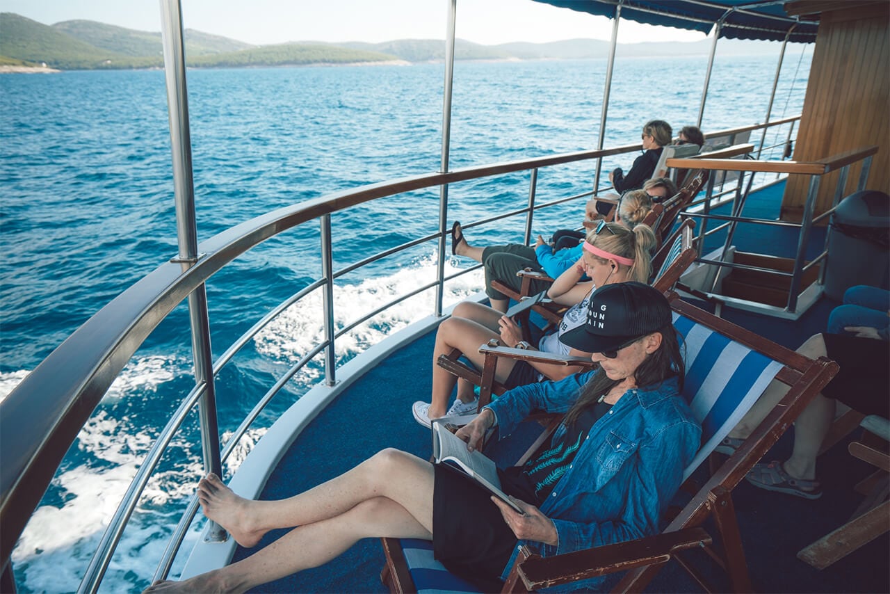 Relaxing on a boat in Croatia 
